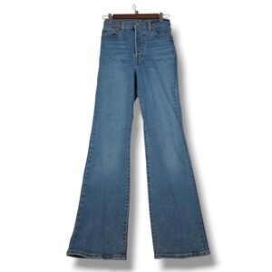 Levi's Ribcage Bootcut Jeans Womens 26 High Rise Button Fly Medium Wash Stretch